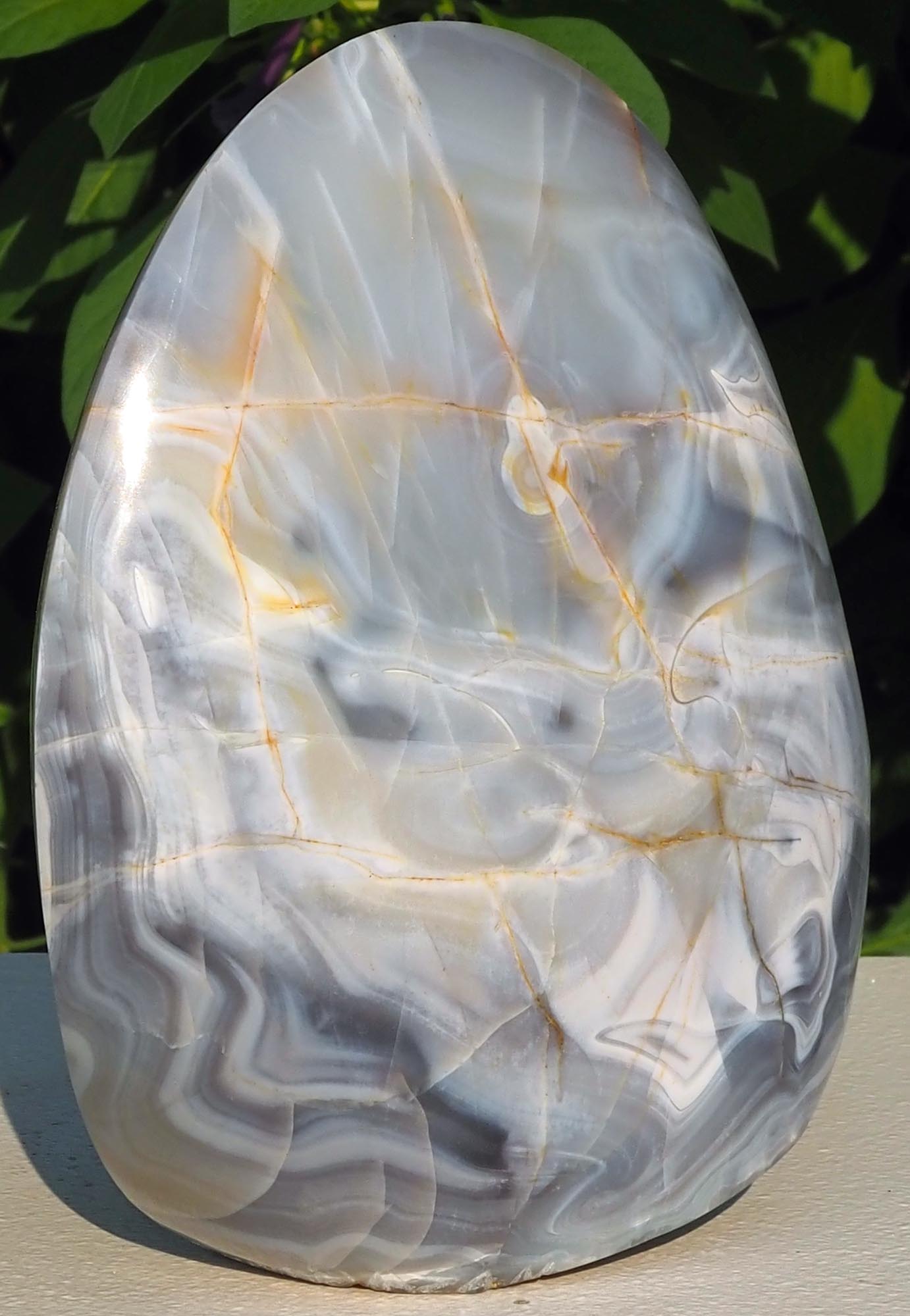 Agate sculpture unique affordable art - Powerful Women by Michael Gwaravaza - back left