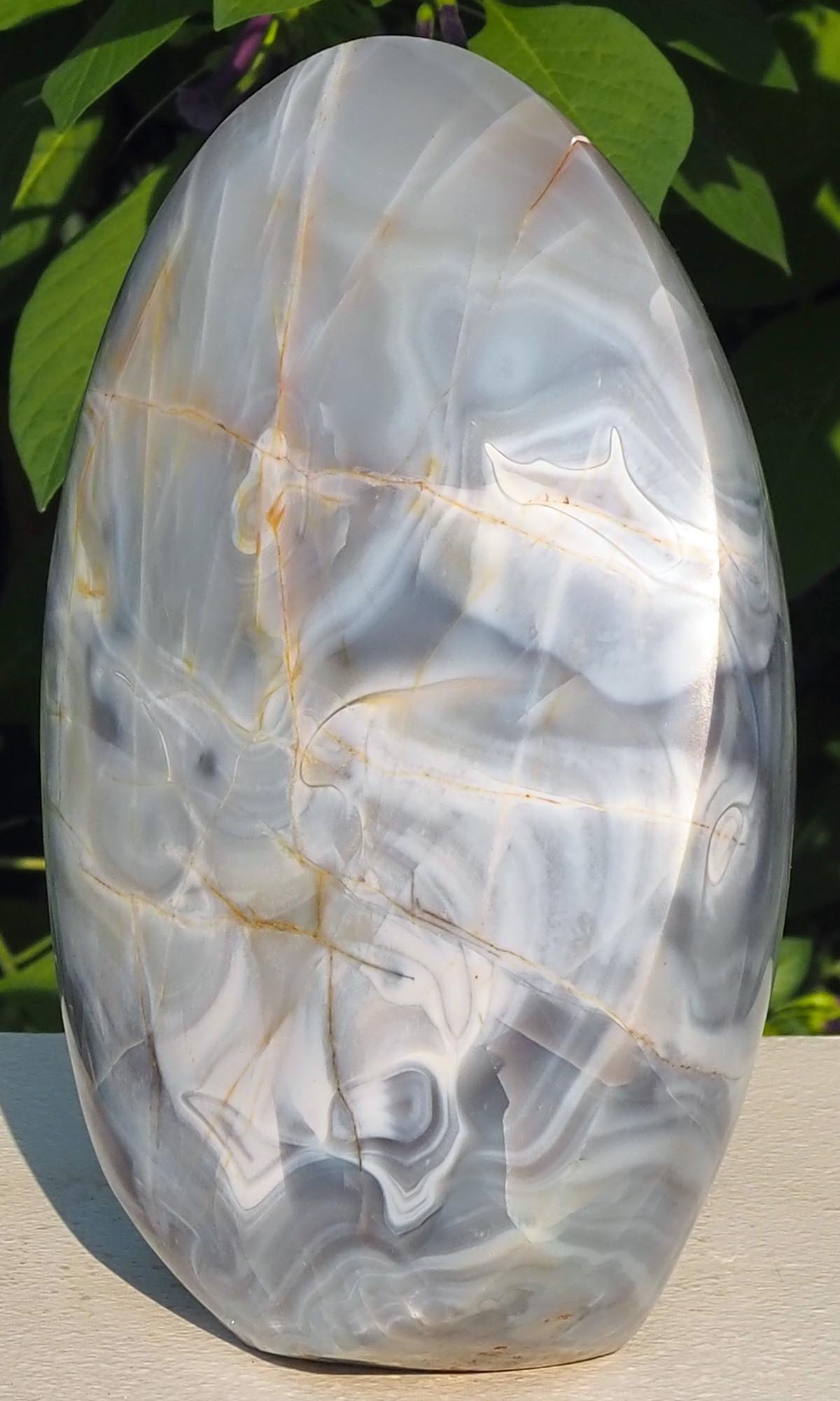 Agate sculpture unique affordable art - Powerful Women by Michael Gwaravaza - back right