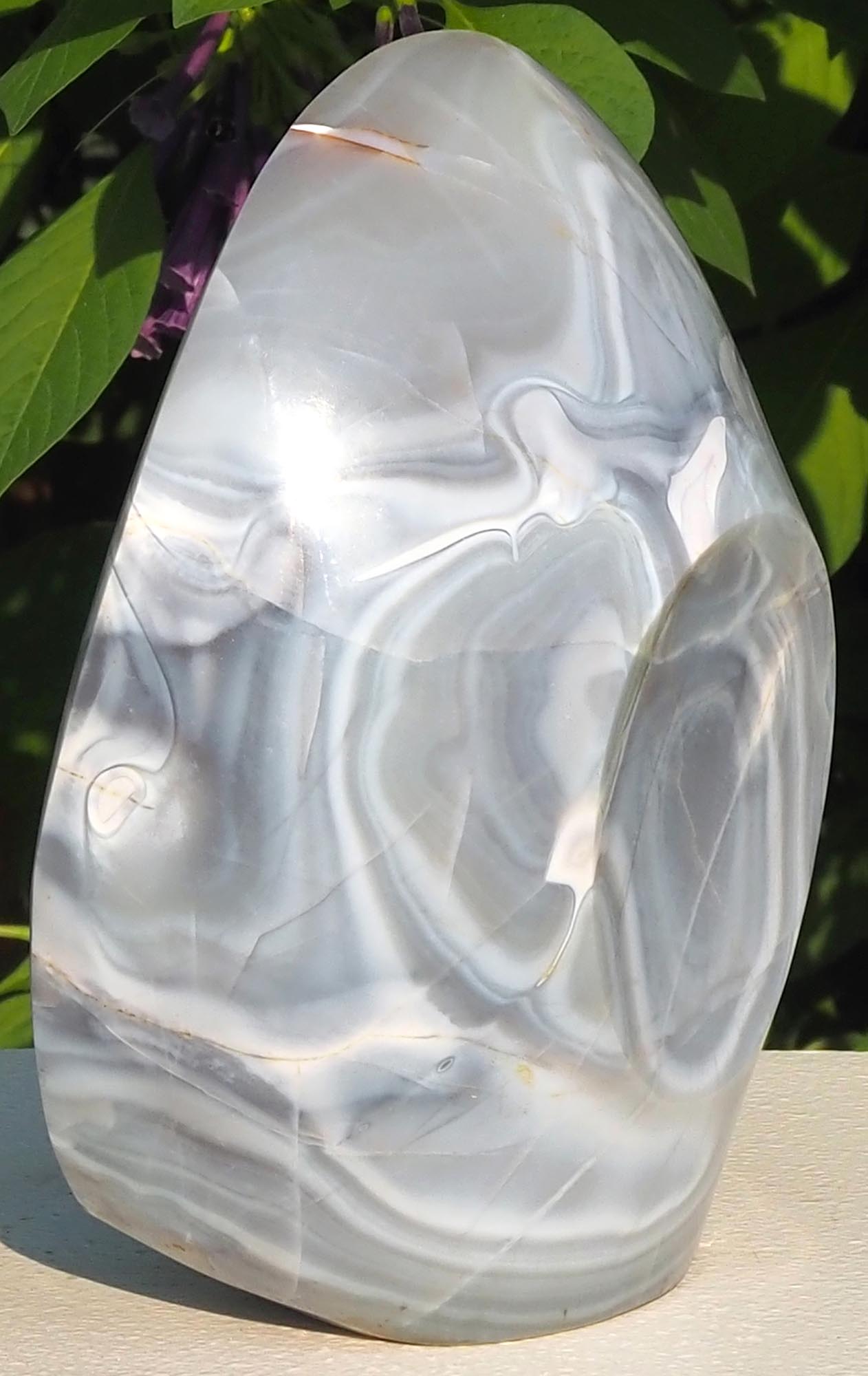 Agate sculpture unique affordable art - Powerful Women by Michael Gwaravaza - front left