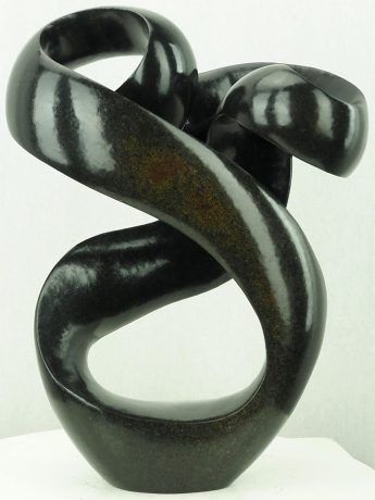 Unique contemporary abstract stone sculpture - Shared Feelings by Tonderai Sowa - main image