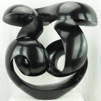 Black fluid feature one-off centrepiece sculpture - I Know The Truth by Tonderai Sowa - image 1