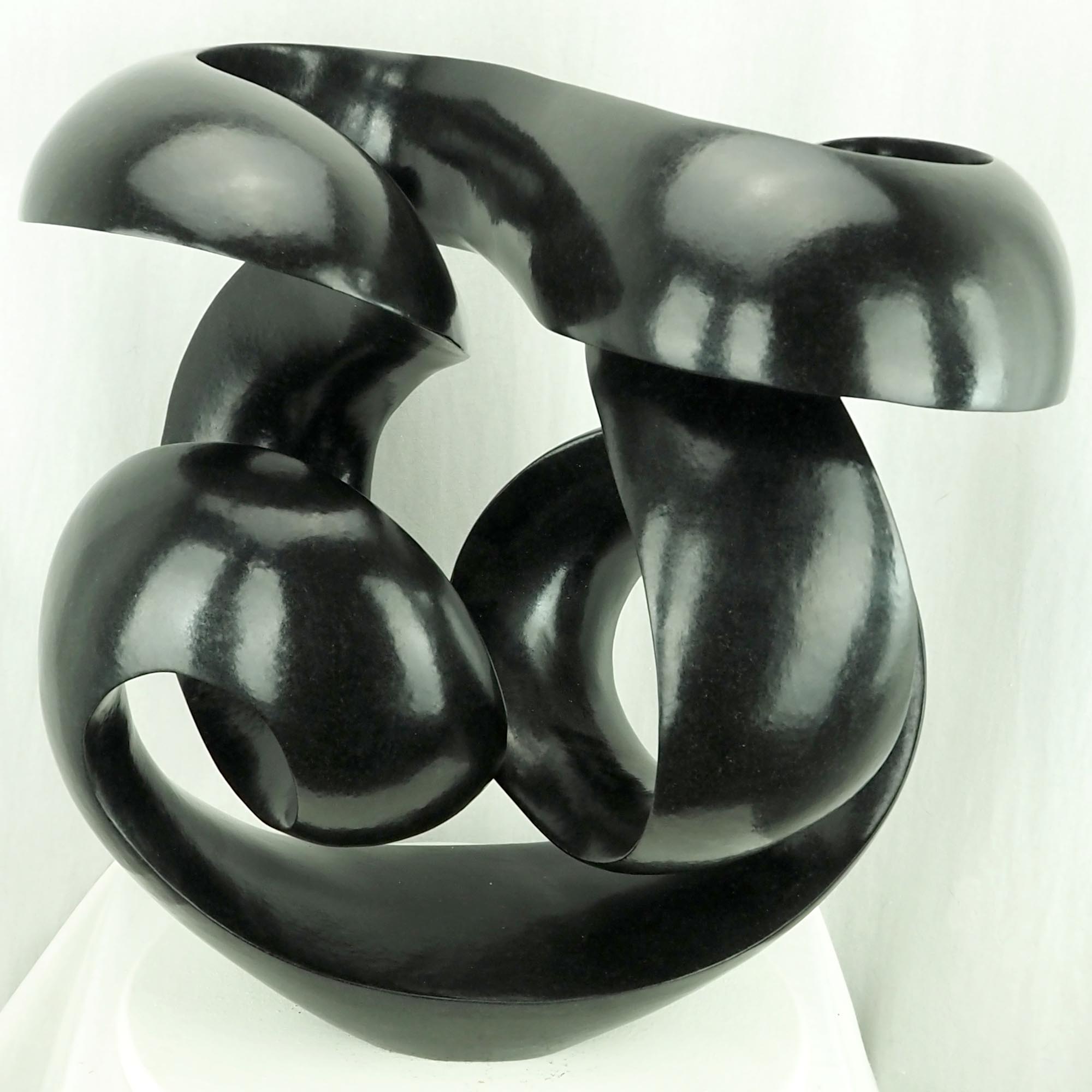Black fluid feature one-off centrepiece sculpture - I Know The Truth by Tonderai Sowa - image 2