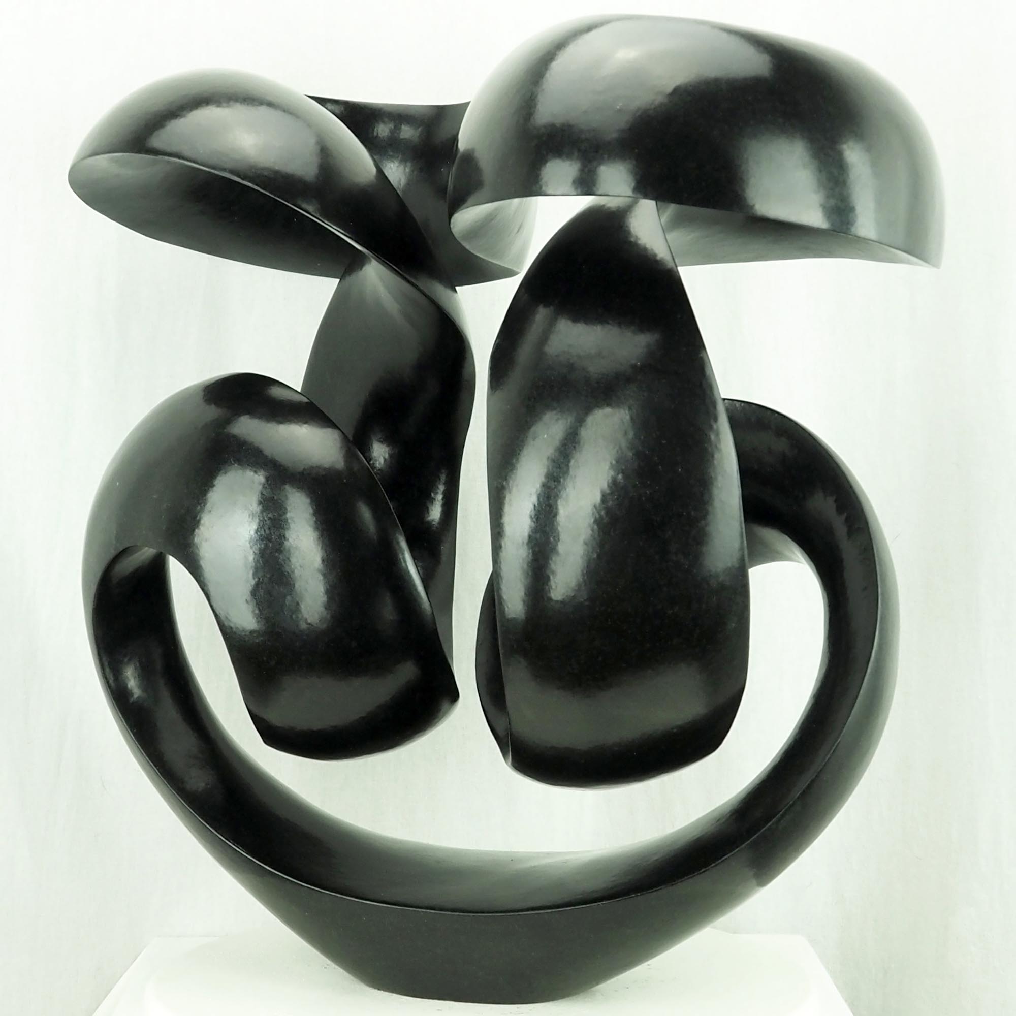 Black fluid feature one-off centrepiece sculpture - I Know The Truth by Tonderai Sowa - image 3