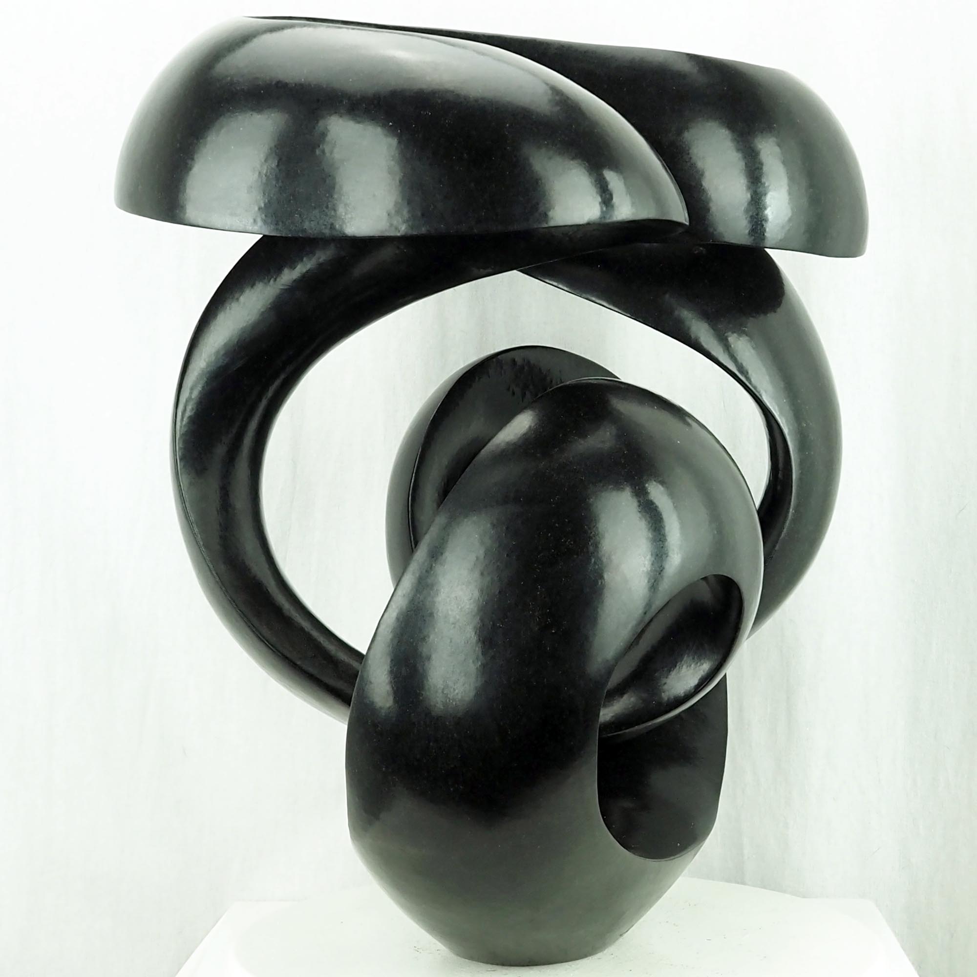 Black fluid feature one-off centrepiece sculpture - I Know The Truth by Tonderai Sowa - image 4