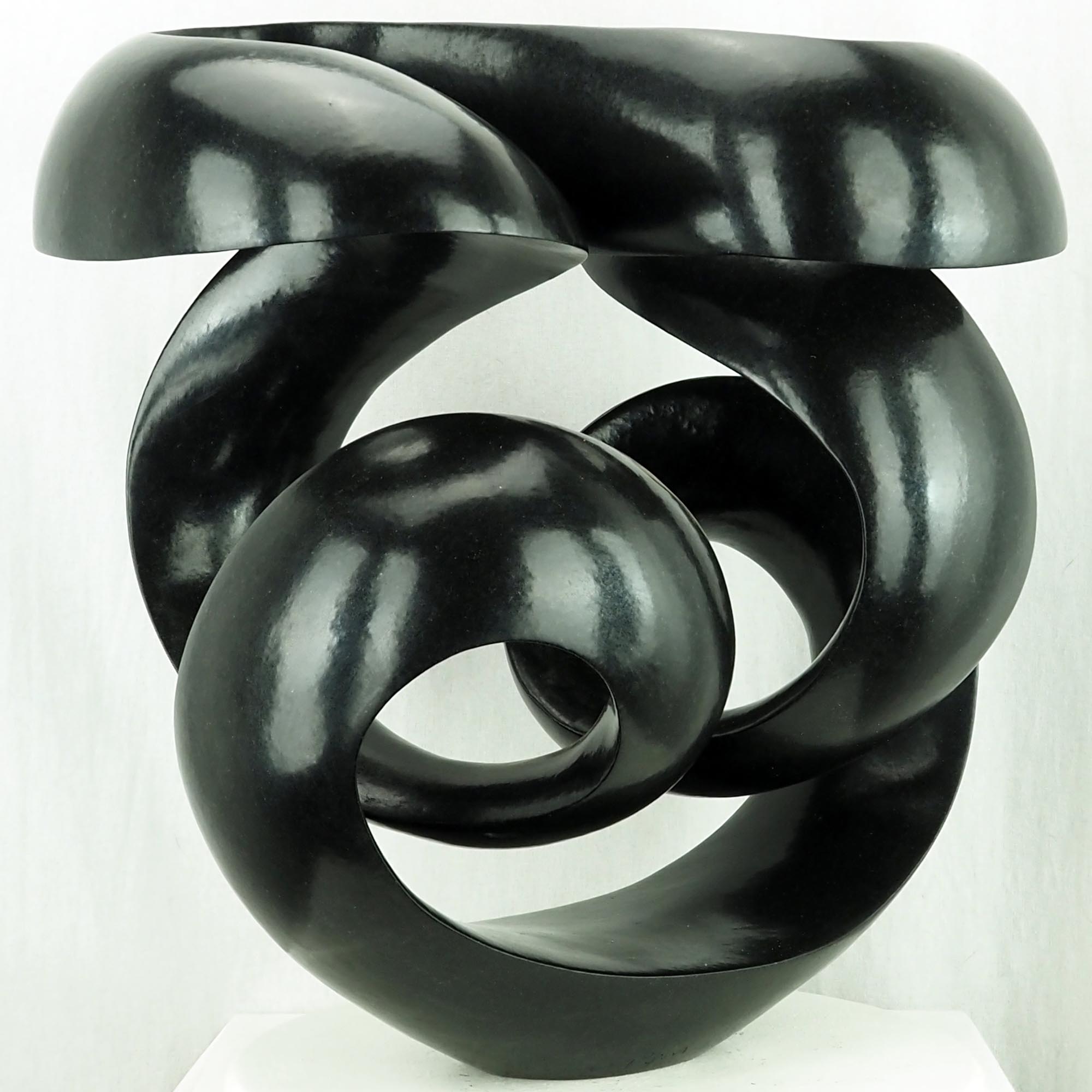 Black fluid feature one-off centrepiece sculpture - I Know The Truth by Tonderai Sowa - image 5