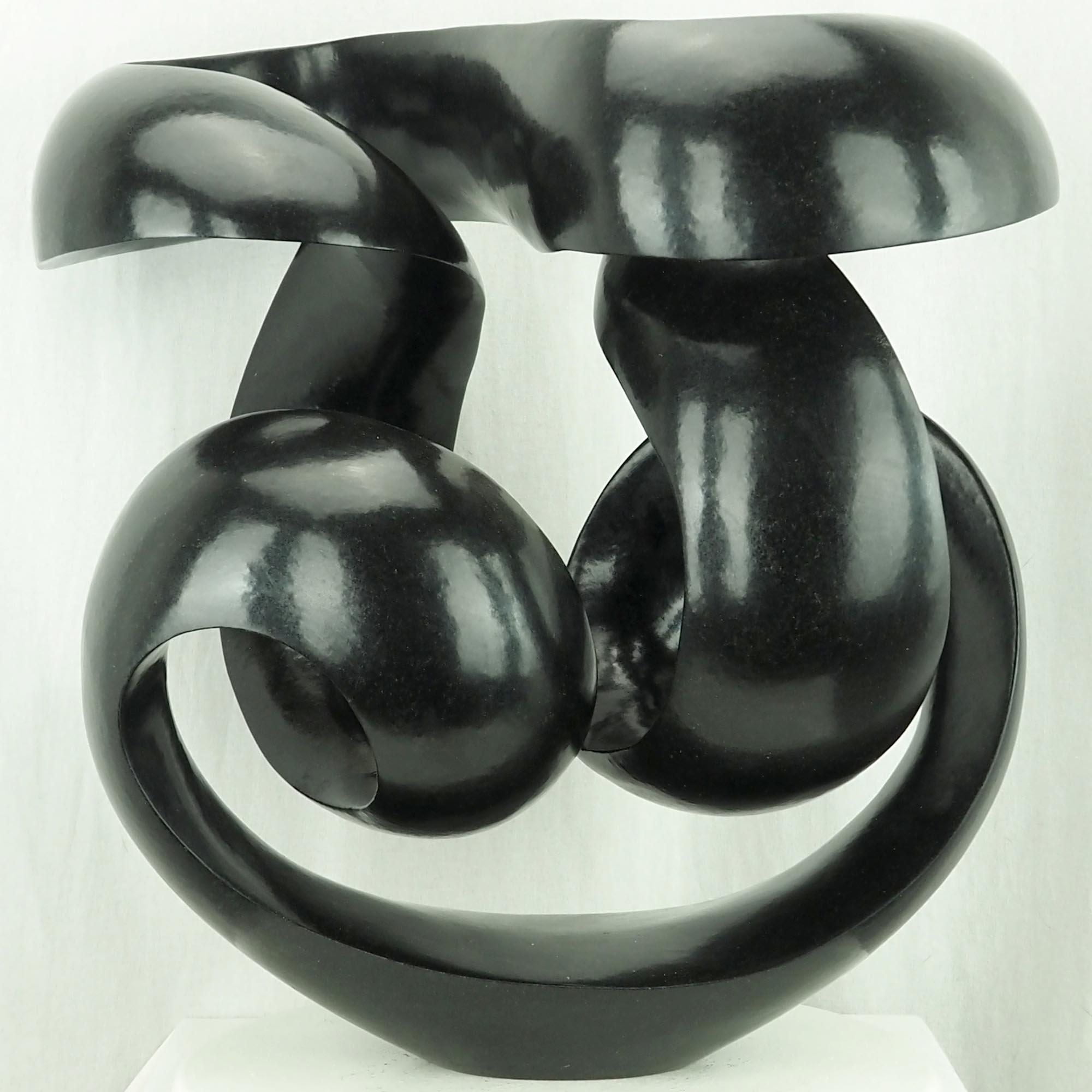 Black fluid feature one-off centrepiece sculpture - I Know The Truth by Tonderai Sowa - image 6