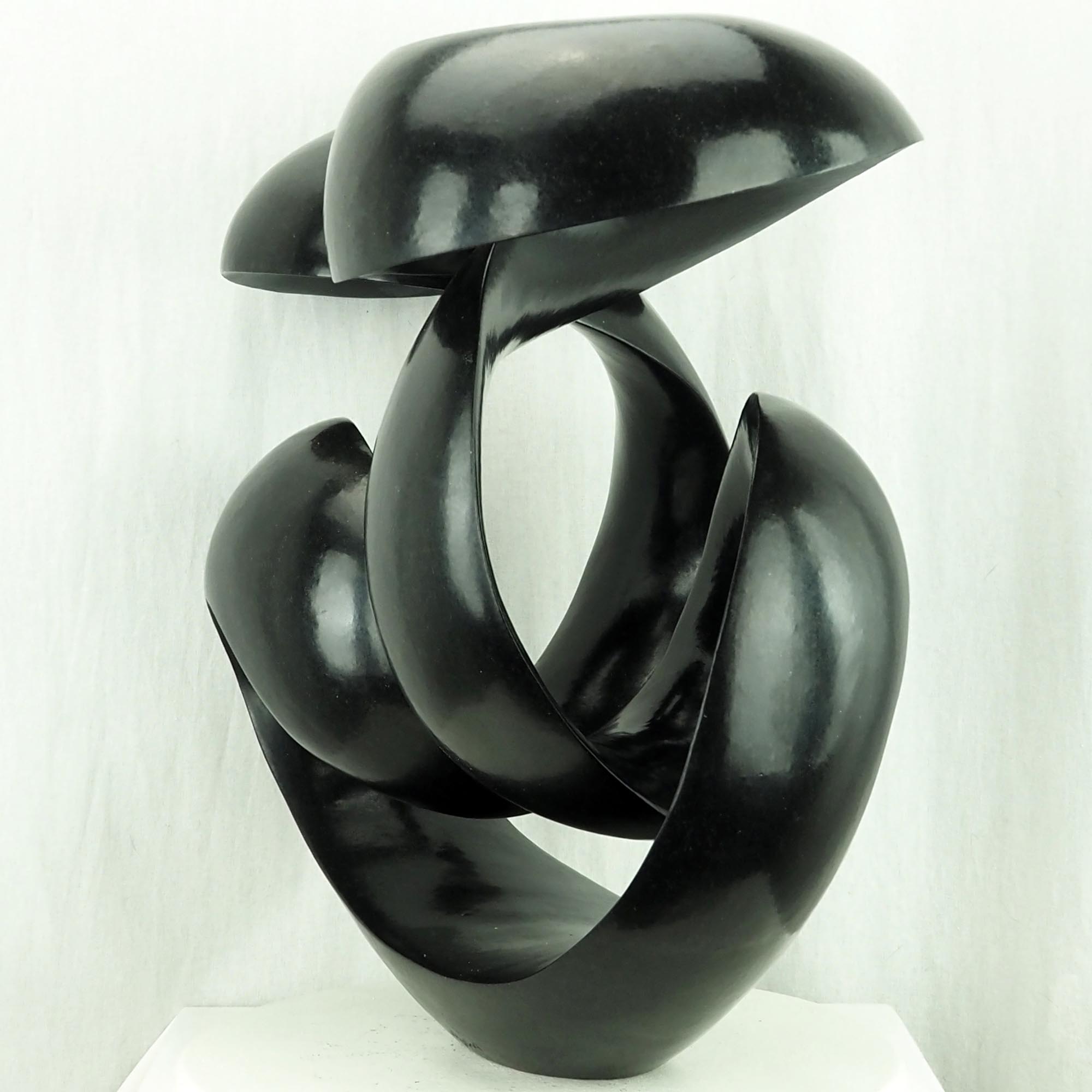 Black fluid feature one-off centrepiece sculpture - I Know The Truth by Tonderai Sowa - image 7