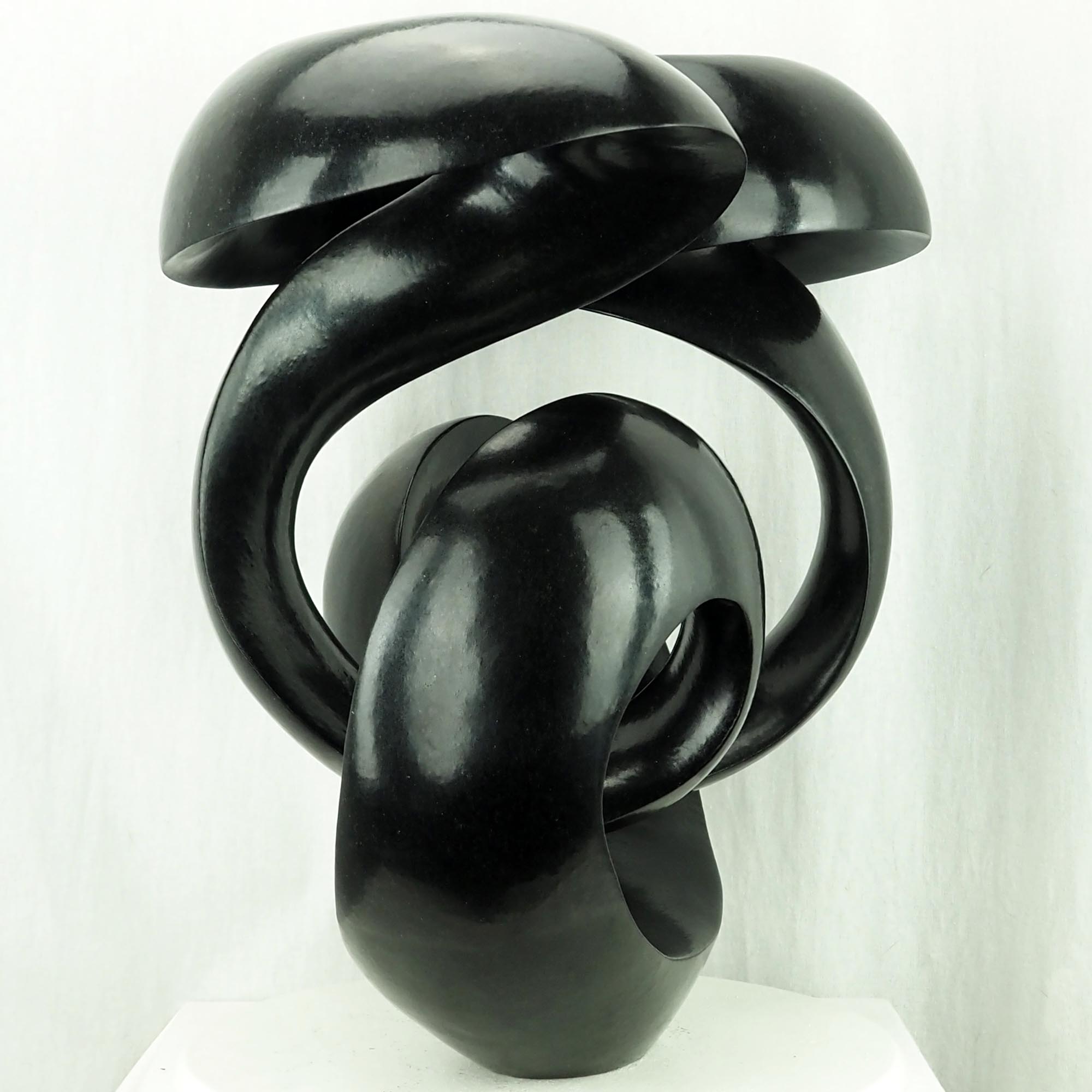 Black fluid feature one-off centrepiece sculpture - I Know The Truth by Tonderai Sowa - image 8