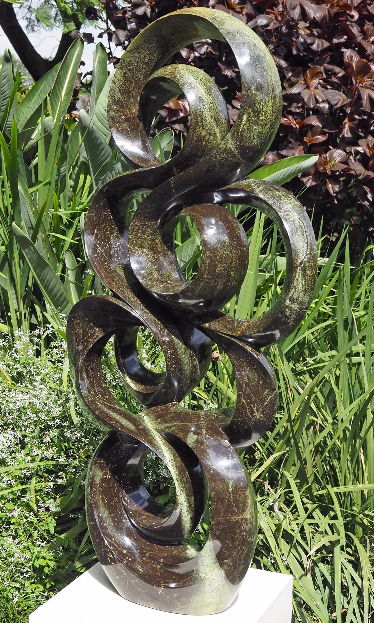 Tall wide fluid large garden sculpture original unique - Social Acceptance by Willard Bopoto - image 2