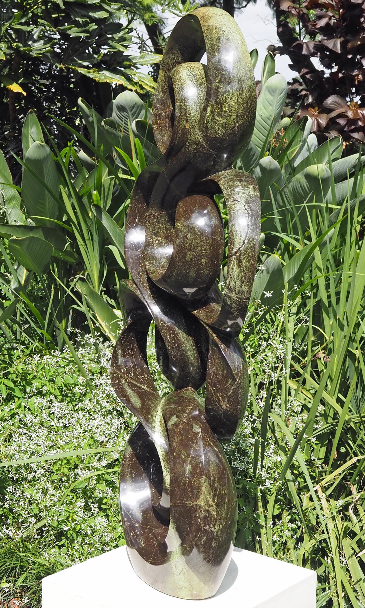 Tall wide fluid large garden sculpture original unique - Social Acceptance by Willard Bopoto - image 3