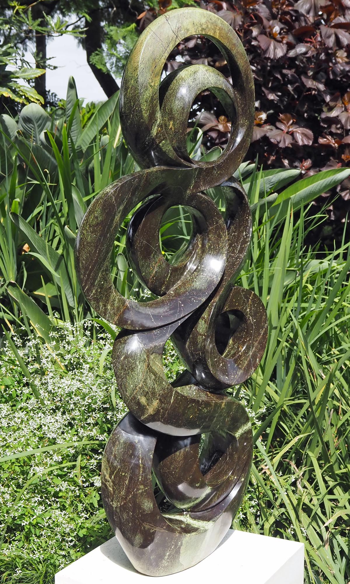 Tall wide fluid large garden sculpture original unique - Social Acceptance by Willard Bopoto - image 4