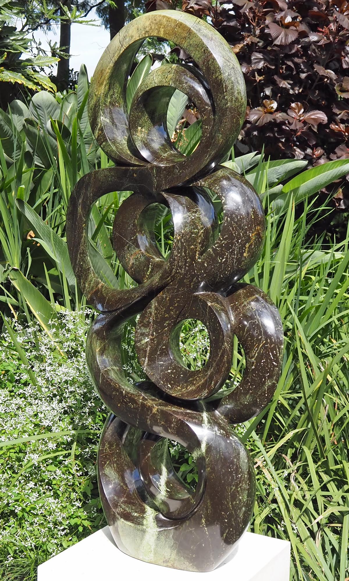 Tall wide fluid large garden sculpture original unique - Social Acceptance by Willard Bopoto - image 6