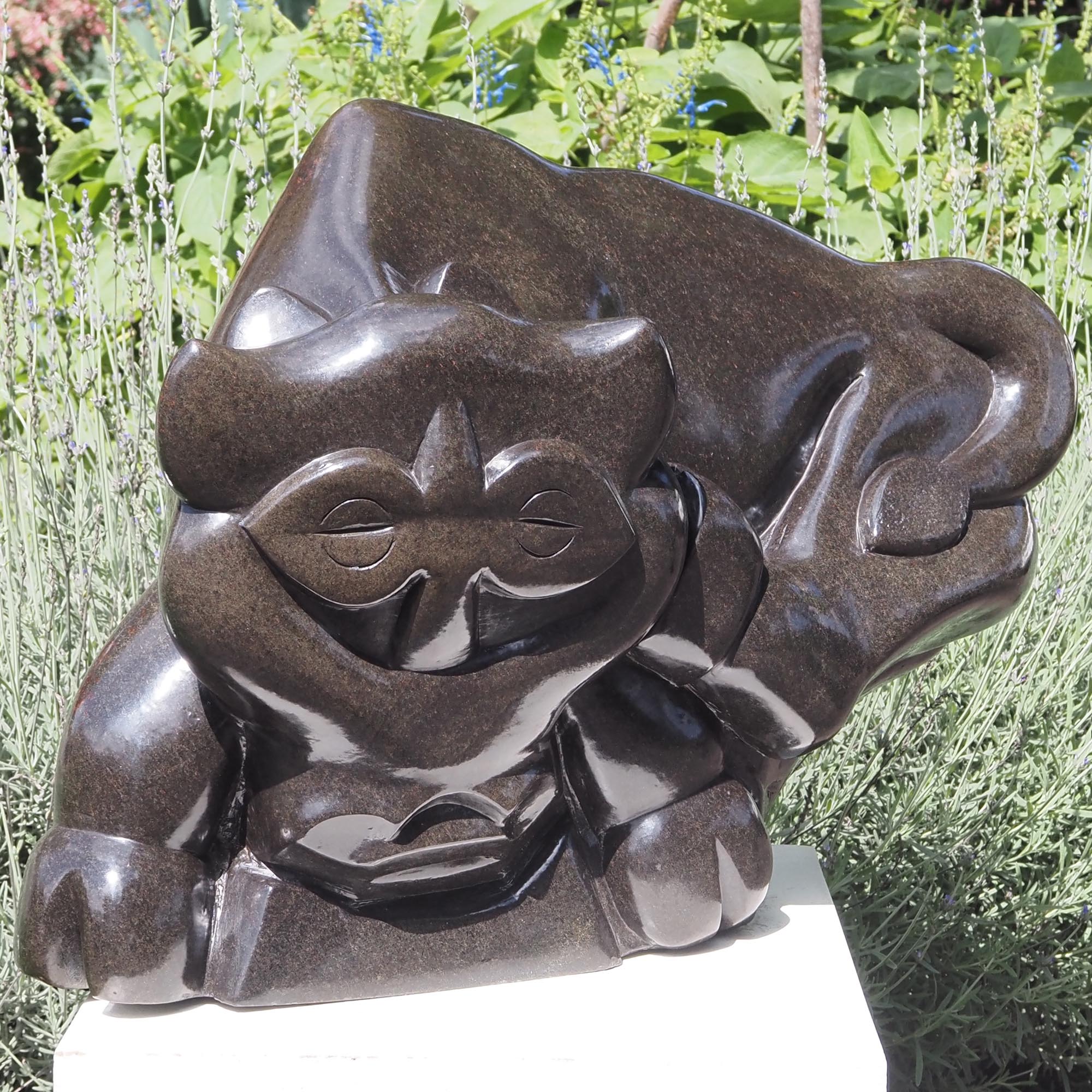 African art collector museum Shona sculpture - Mudzimu Bull by Henry Munyaradzi - front left I
