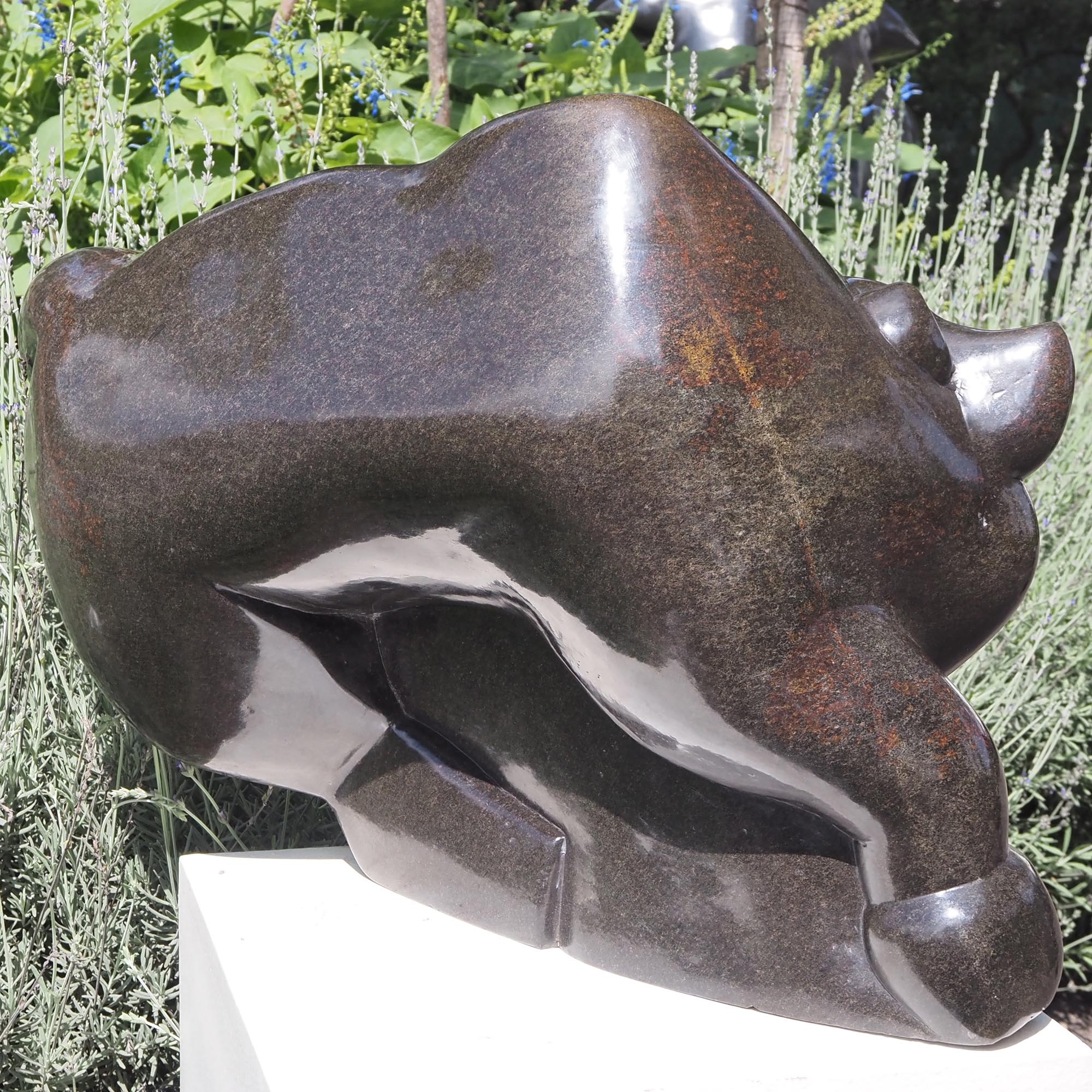 African art collector museum Shona sculpture - Mudzimu Bull by Henry Munyaradzi - back right