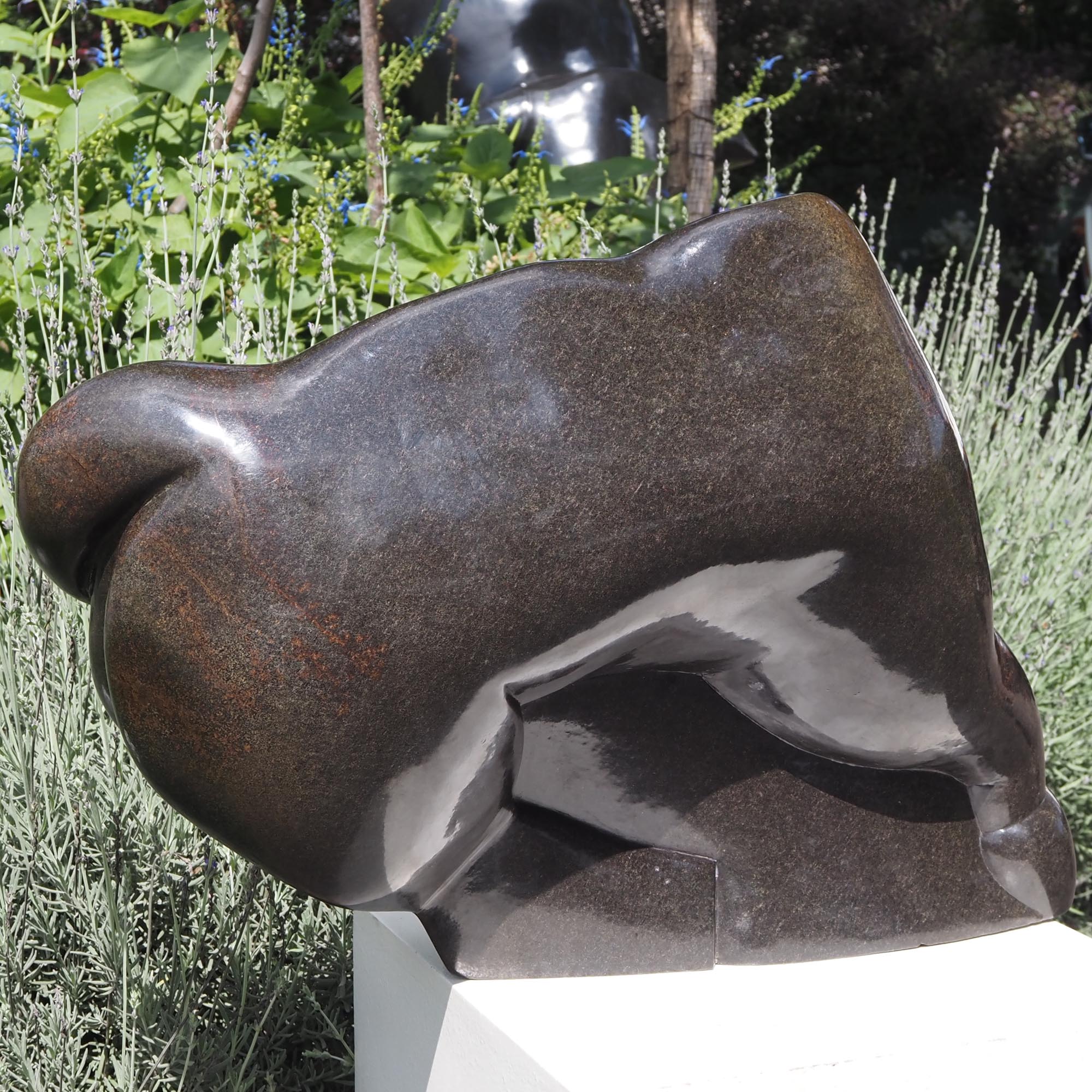 African art collector museum Shona sculpture - Mudzimu Bull by Henry Munyaradzi - back