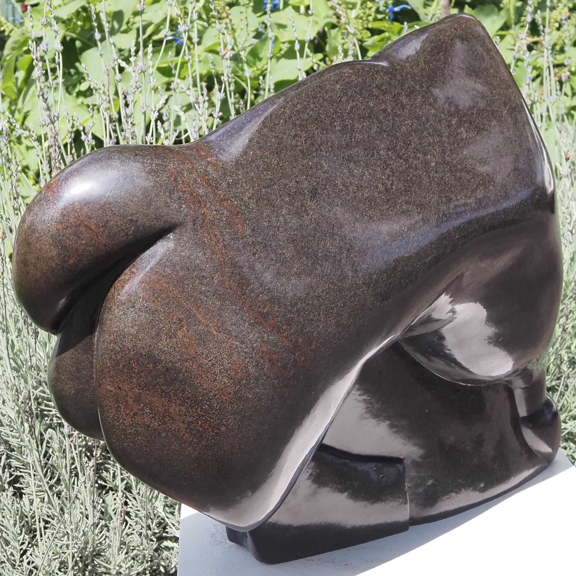 African art collector museum Shona sculpture - Mudzimu Bull by Henry Munyaradzi - back left