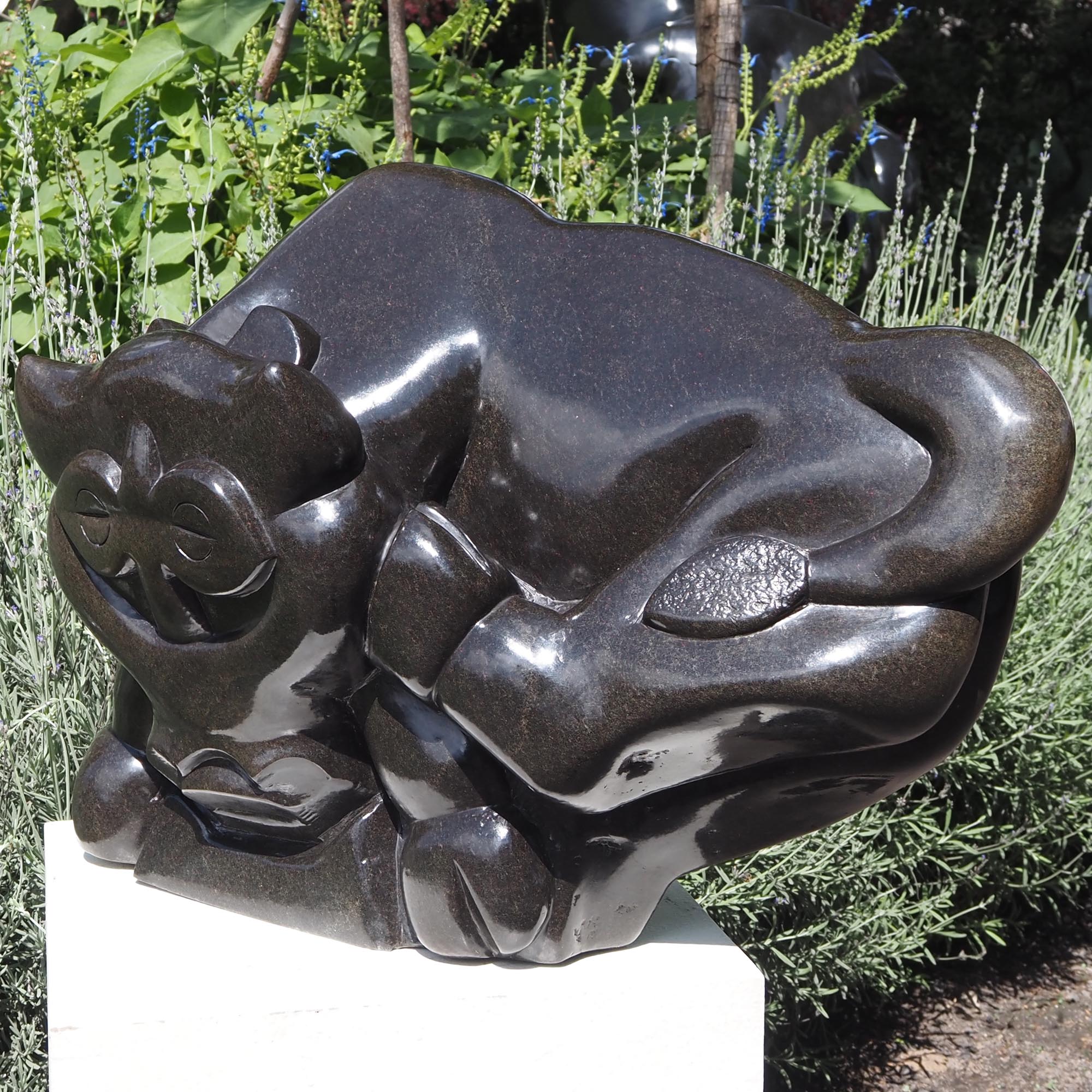 African art collector museum Shona sculpture - Mudzimu Bull by Henry Munyaradzi - front right I