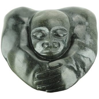 African art collector Shona sculpture from first generation Zimbabwean artist - Humble by Joseph Ndandarika - front from above