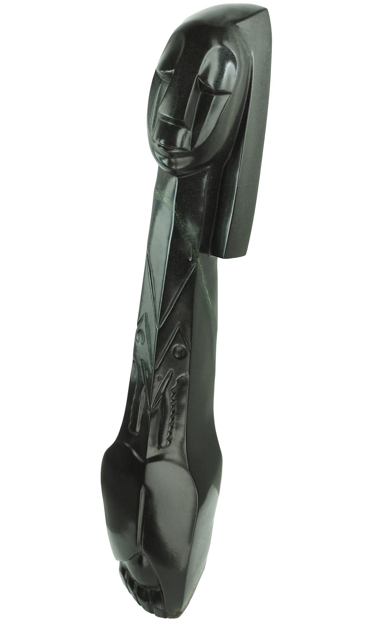 African art collector special sculpture from famous Zimbabwean sculptor - Woman Possessed by Nicholas Mukomberanwa - front right from above