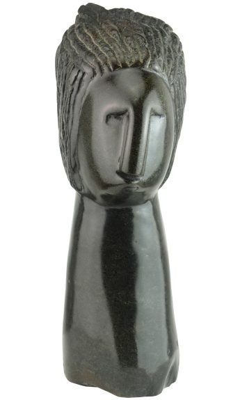 African art collector affordable sculpture from famous Zimbabwean sculptor - Village Girl by John Takawira - front
