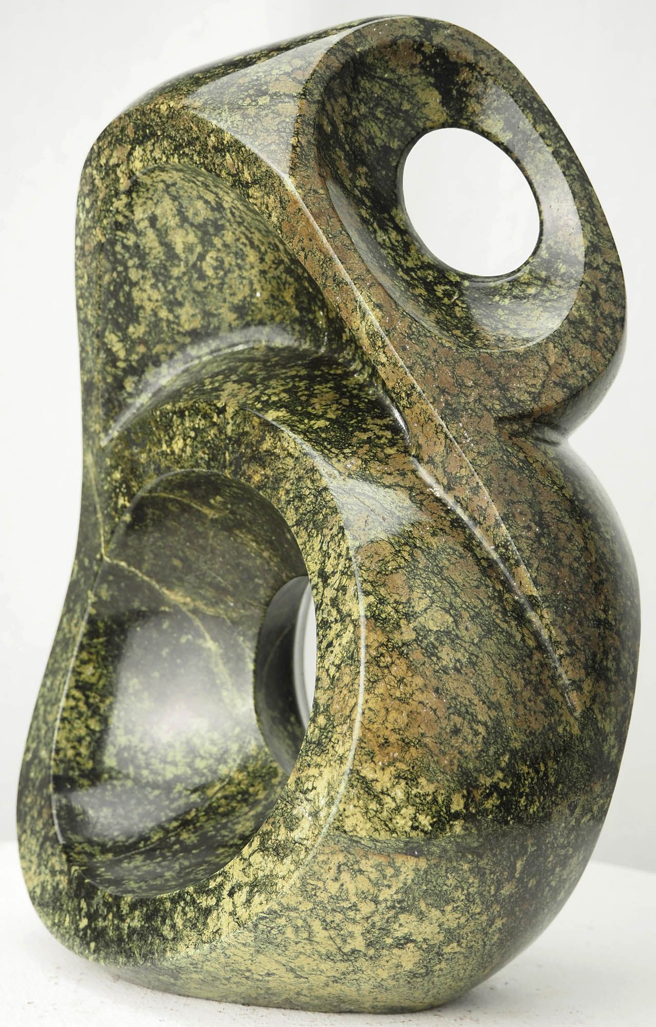 Unique abstract stone sculpture affordable gift - Preening Bird by Munyaradzi Jeche - front right view