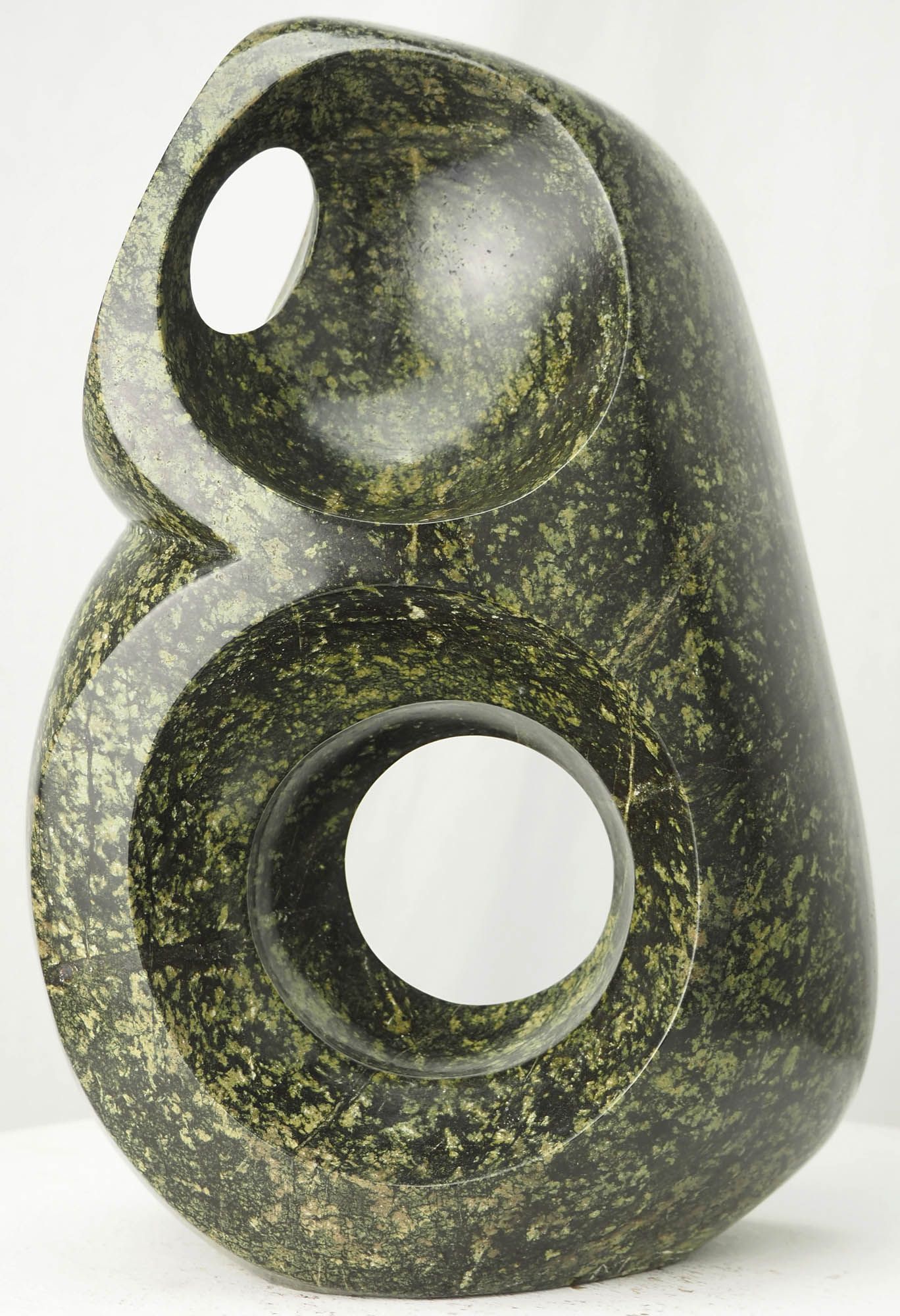 Unique abstract stone sculpture affordable gift - Preening Bird by Munyaradzi Jeche - back view