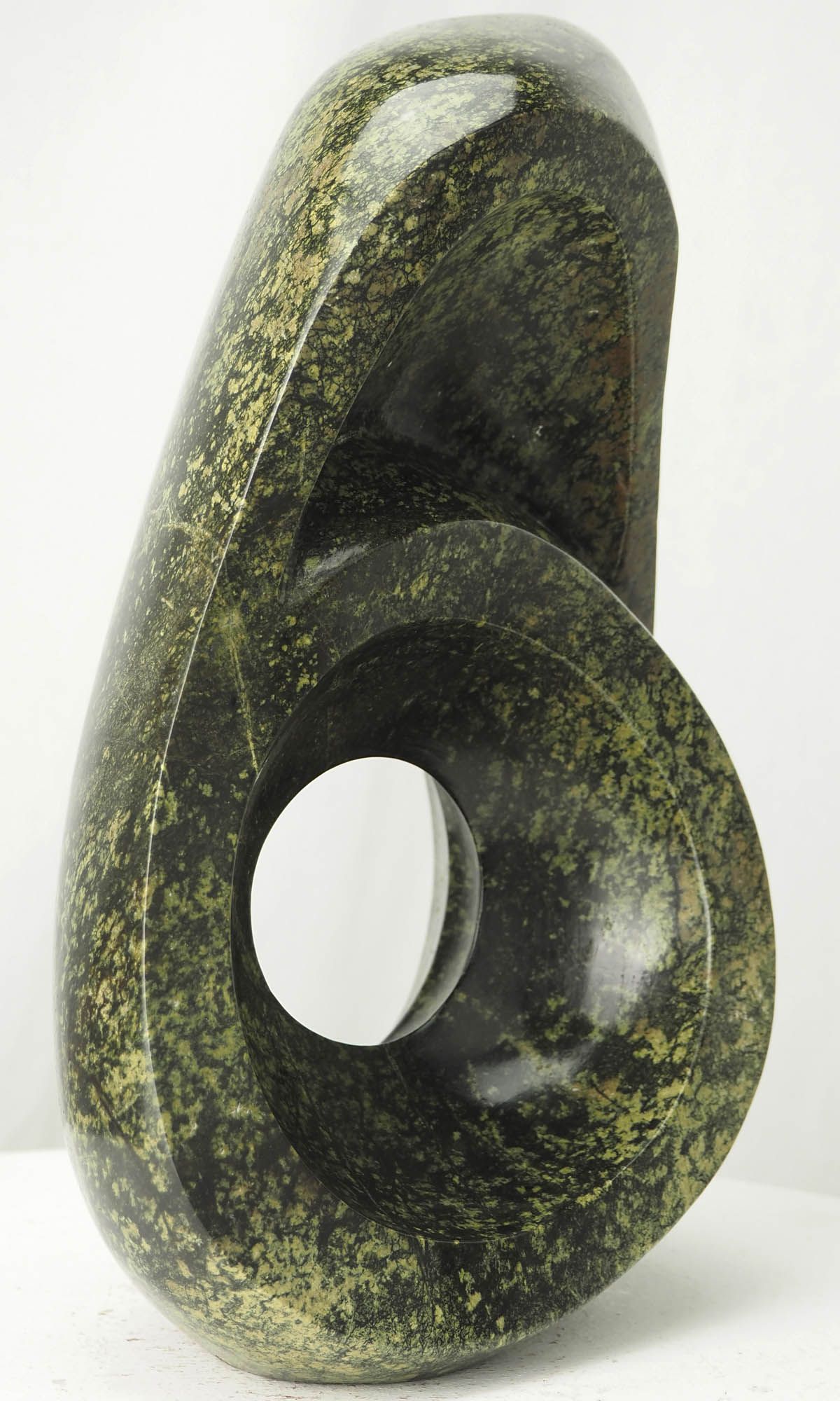 Unique abstract stone sculpture affordable gift - Preening Bird by Munyaradzi Jeche - front left view